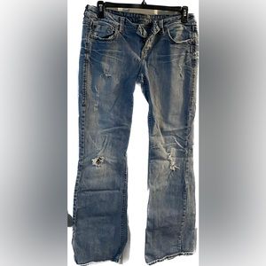 Silver Lola Boot Cut Distressed Womens Jeans Size 31